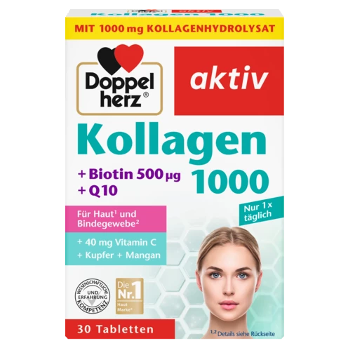 Abbildung der Produktverpackung Doppelherz aktiv Kollagen 1000 Frontansicht